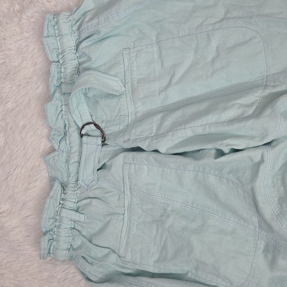 Free People  NWT Runyon Oversized Solid Harem Pants Paperbag Waist Cool Air Blue - Picture 11 of 11